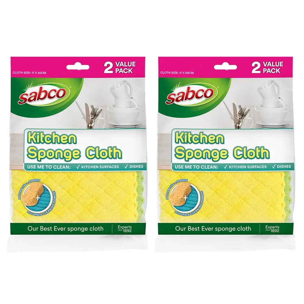 4x Sabco Kitchen/Bathroom Sink Dish Table Sponge Appliance Cleaning Wipe Cloth