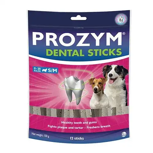 Prozym Dental Sticks Small & Medium For Dogs Under 20Kg 12 Sticks 2 Pack