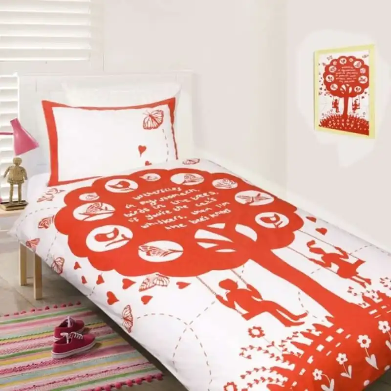Happy Kids Red Bees Knees Quilt Cover Set