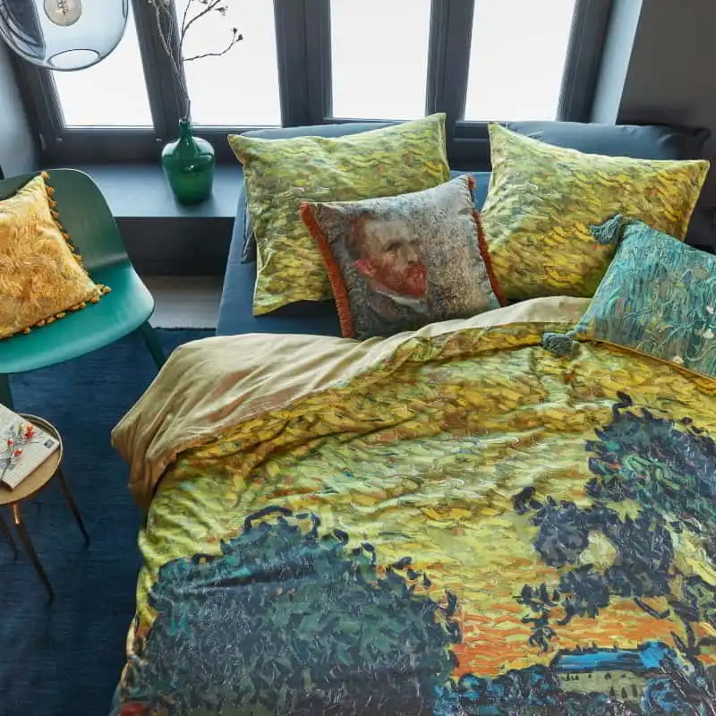 Bedding House Van Gogh Evening Twilight Cotton Sateen Ochre Quilt Cover Set