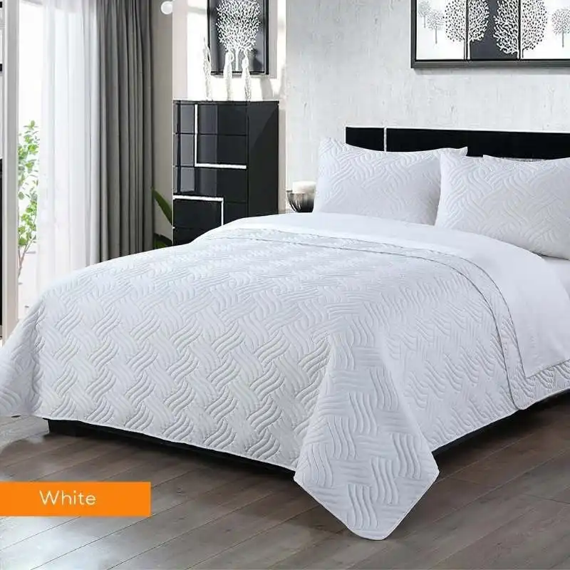 Home Fashion Soft Premium Bed Embossed White Comforter Set