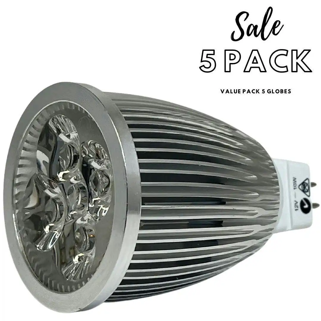 5 Pack LED Globe MR16 10 Watt Cool White 5000K Downlight Spotlight(5 PACK)