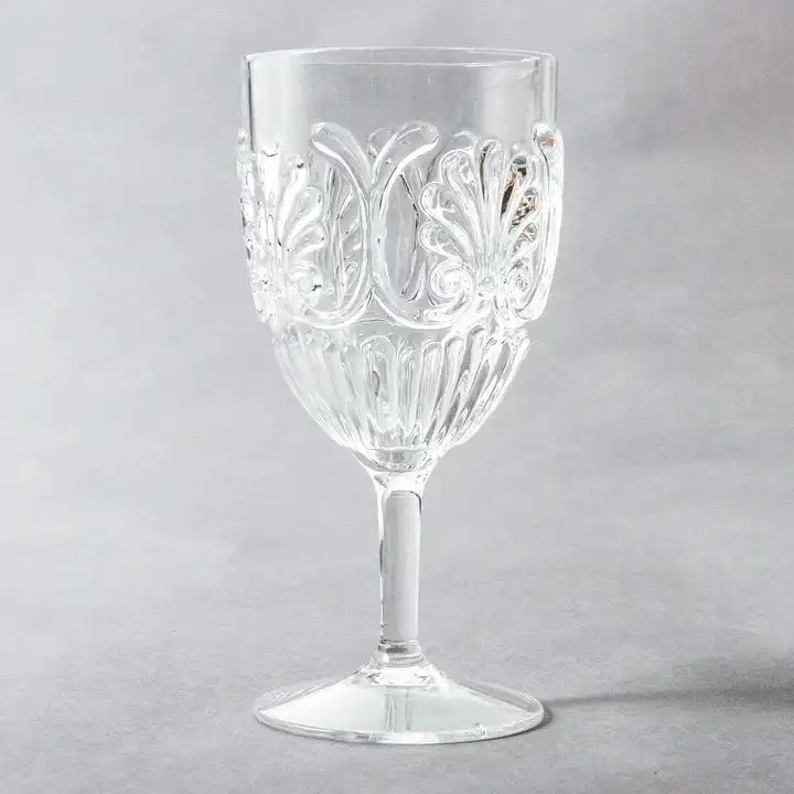 Zohi Interiors Fleur-De-Lis Acrylic Wine Glass - Pair