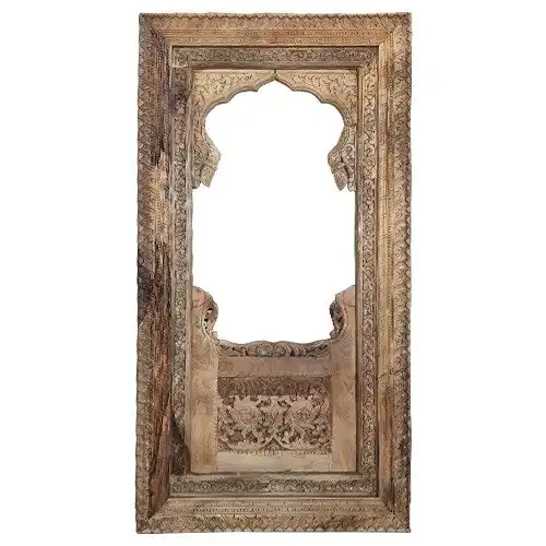 Zohi Interiors Carved Indian Full Length Jarokha Mirror