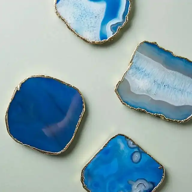 Zohi Interiors Agate Coaster in Blue