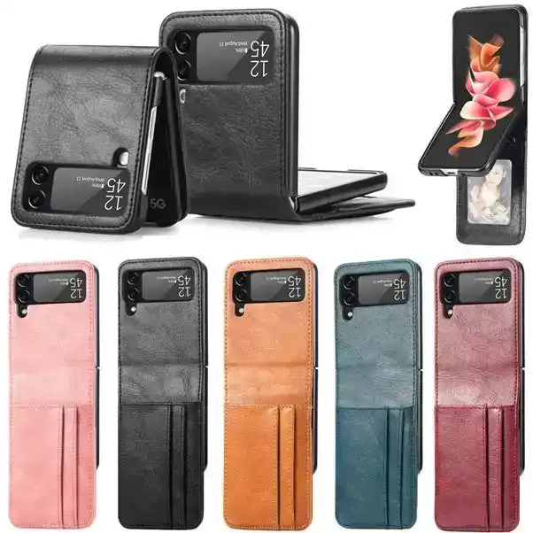 Samsung Galaxy Z Flip 4 Leather Protective Case Cover - Choice of Colours