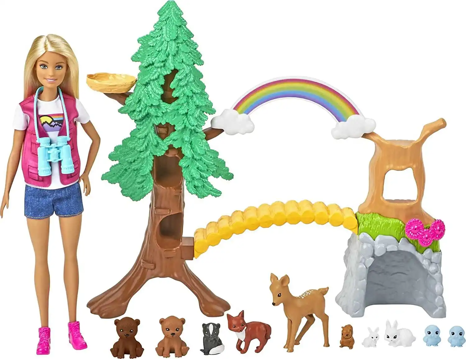 Barbie Career Wilderness Guide Playset with Doll And 10 Animal Figures