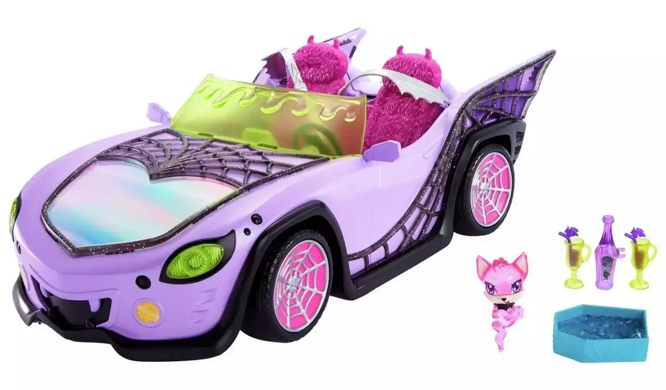 Monster High Ghoul Mobile With Pet And Cooler Accessories