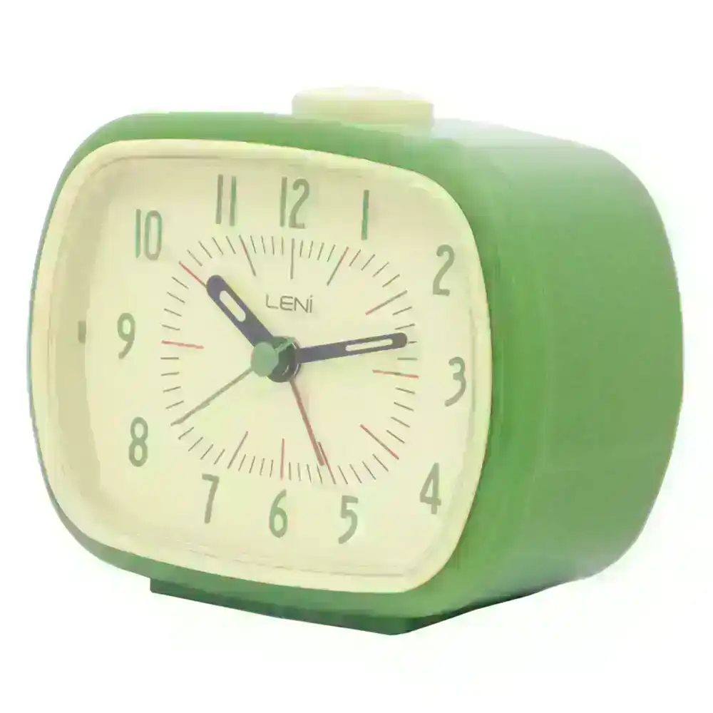 Leni 11cm Retro Analogue Bedside Table Alarm Clock Desk/Desktop Home Decor Green