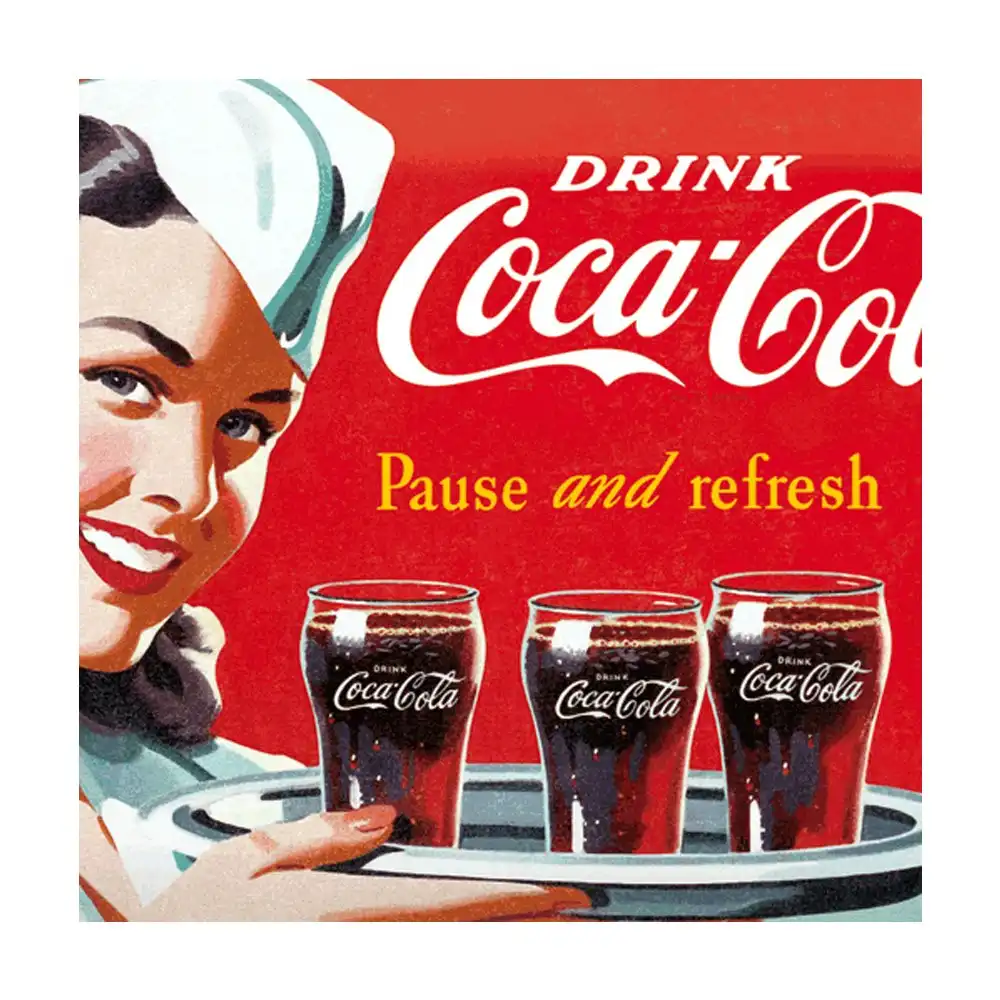 Nostalgic Art Coca-Cola 1960 Waitress 30x40cm Large Sign Wall Decor Red/White