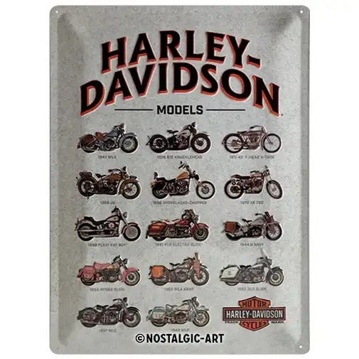 Nostalgic Art Harley-Davidson Model Chart 30x40cm Large Metal Sign Wall Decor