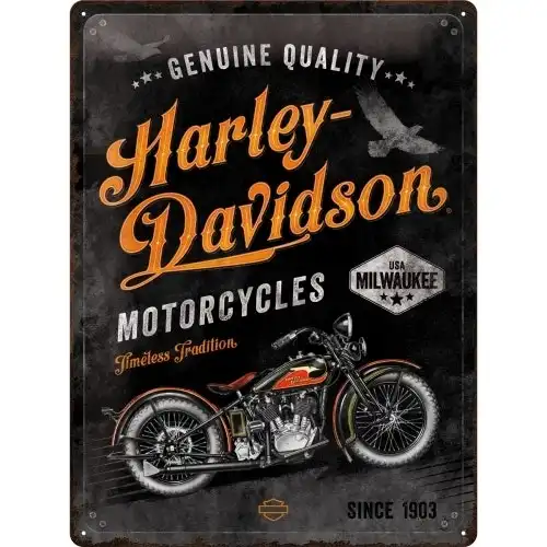 Nostalgic Art Harley Timeless Tradition 30x40cm Large Metal Sign Home Wall Decor