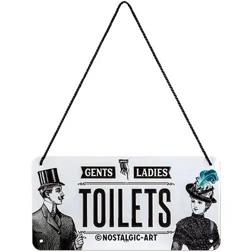 Nostalgic Art Metal 10x20cm Wall Hanging Sign Toilet Home/Office/Cafe Decor