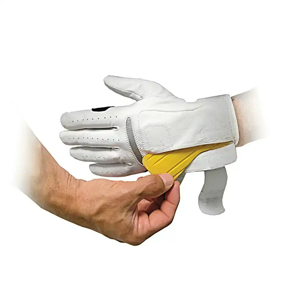 SKLZ Smart Lambskin Left-Handed Golf Glove Training Large White w/Wrist Guide