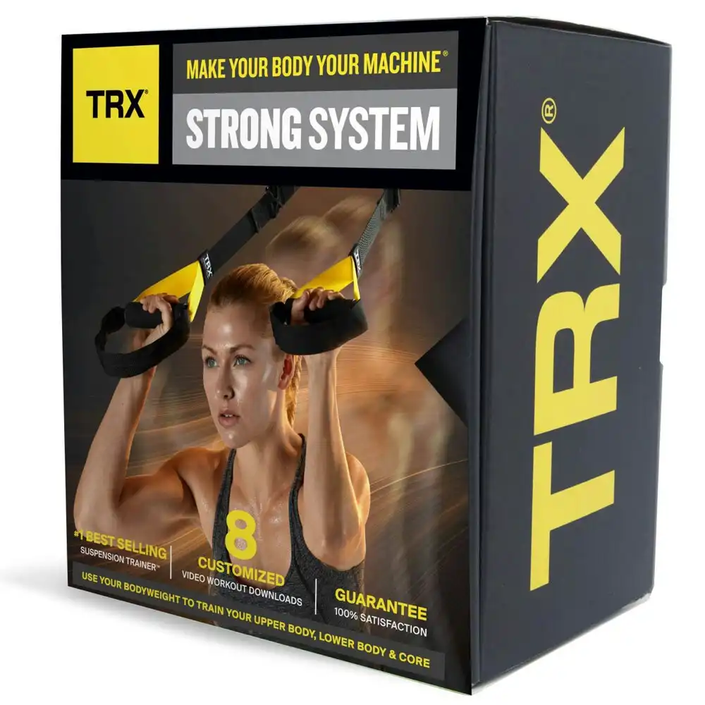 TRX Strong Suspension Trainer Home Exercise Kit w/ Straps/Door Anchor/Mesh Bag