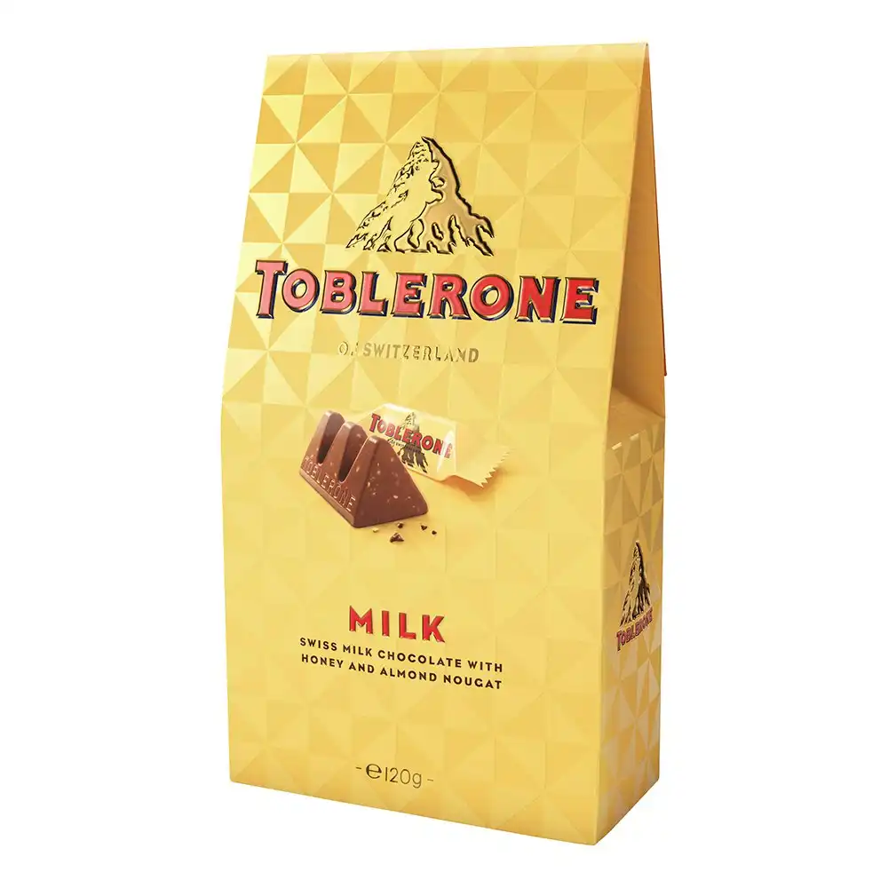 3x Toblerone 120g Chocolate Gift Pouch Pack Bag Choc Sweet Snack Sharepack Treat