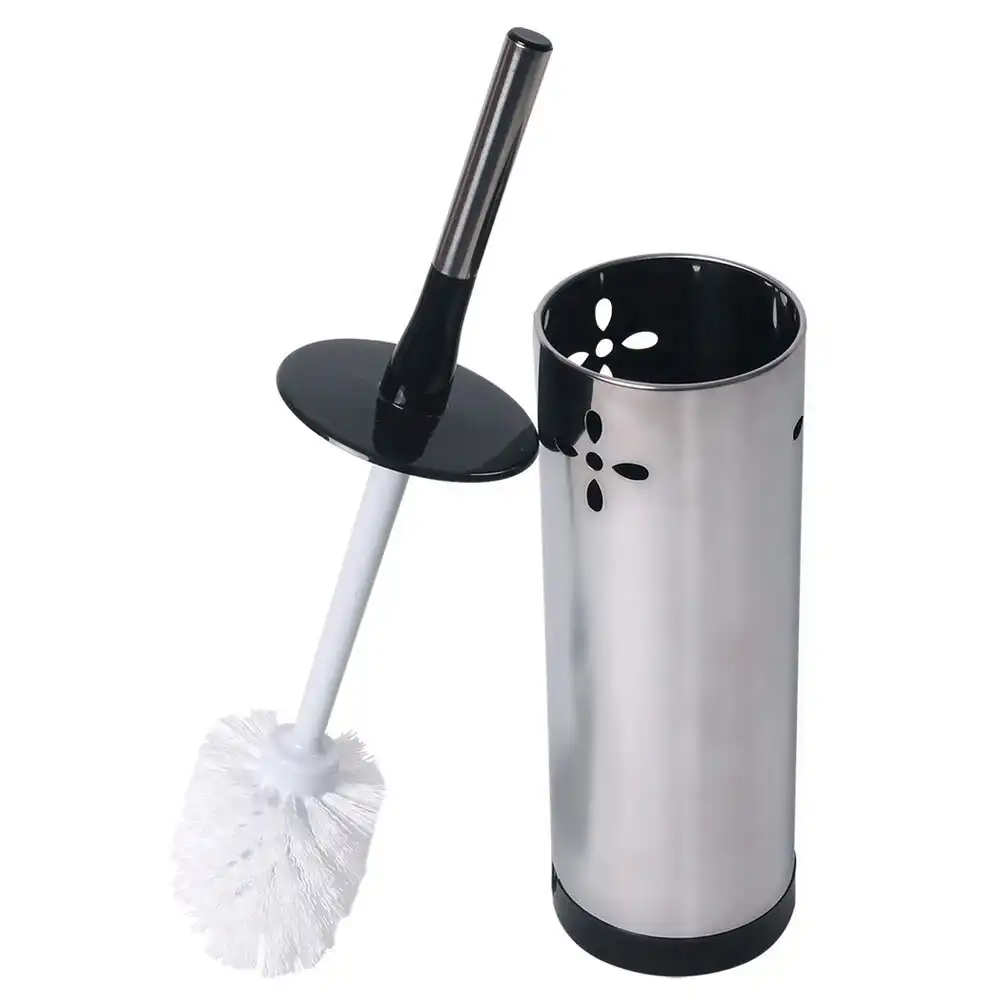 Sabco 40cm Stainless Steel Toilet Brush w/ Holder Set Bathroom Cleaner Silver