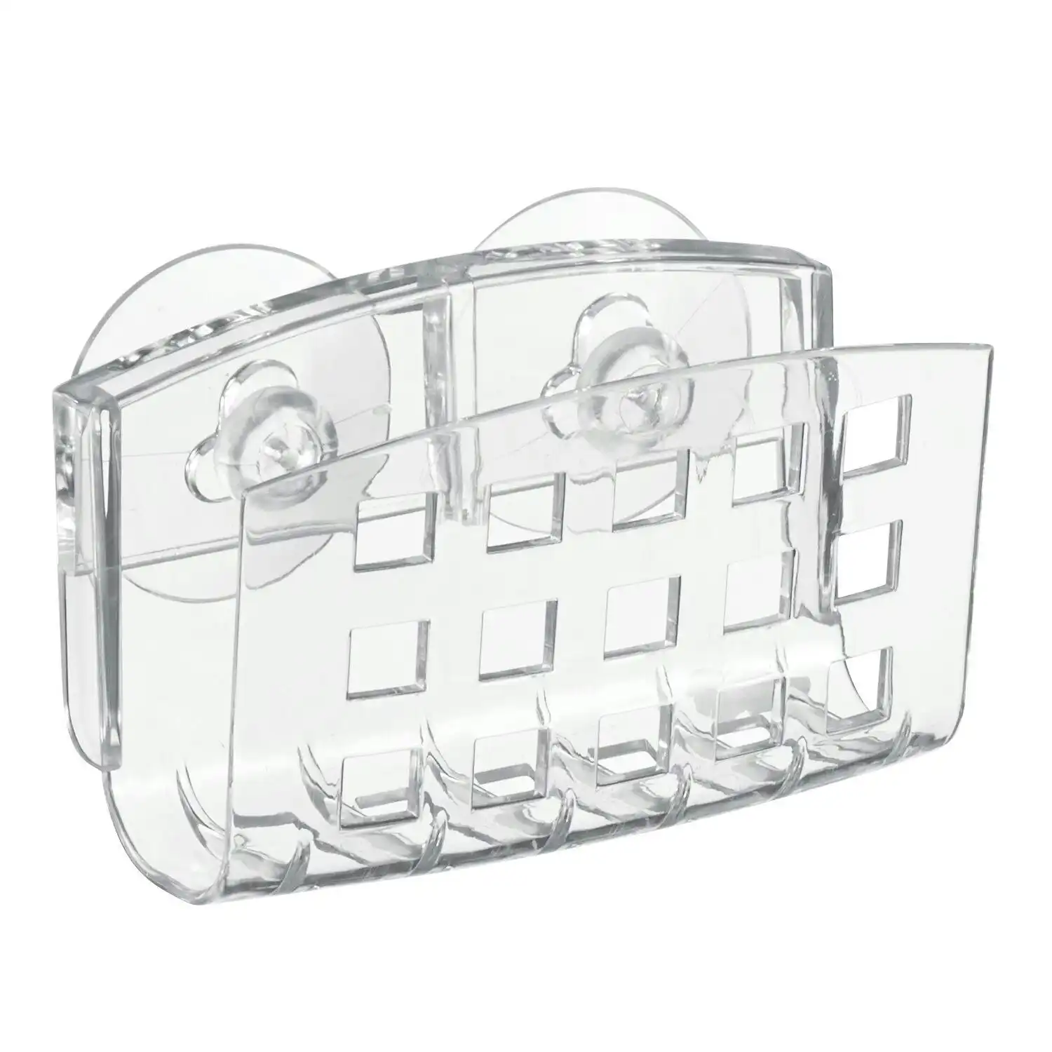 2x Idesign Classic Dual Suction Soap Cradle 10cm Organiser Holder Storage Clear