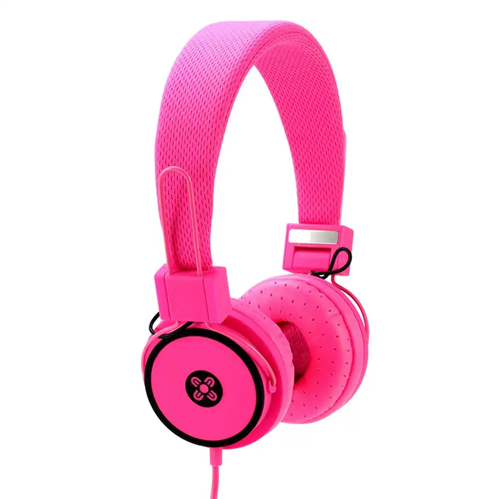 Moki Hyper Headphones On Ear Cup Headband Foldable/3.5mm Jack/1.2m Cable Pink