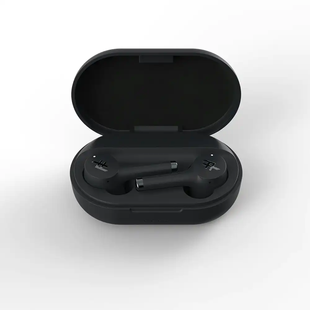 IFROGZ Black Airtime Pro Wireless Bluetooth Stem Earbuds w/Charging Case/Mic