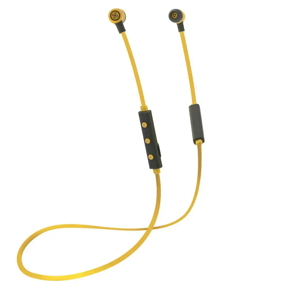 Moki Freestyle Wireless Bluetooth Earphones Headset w/ Mic For Smartphone Yellow