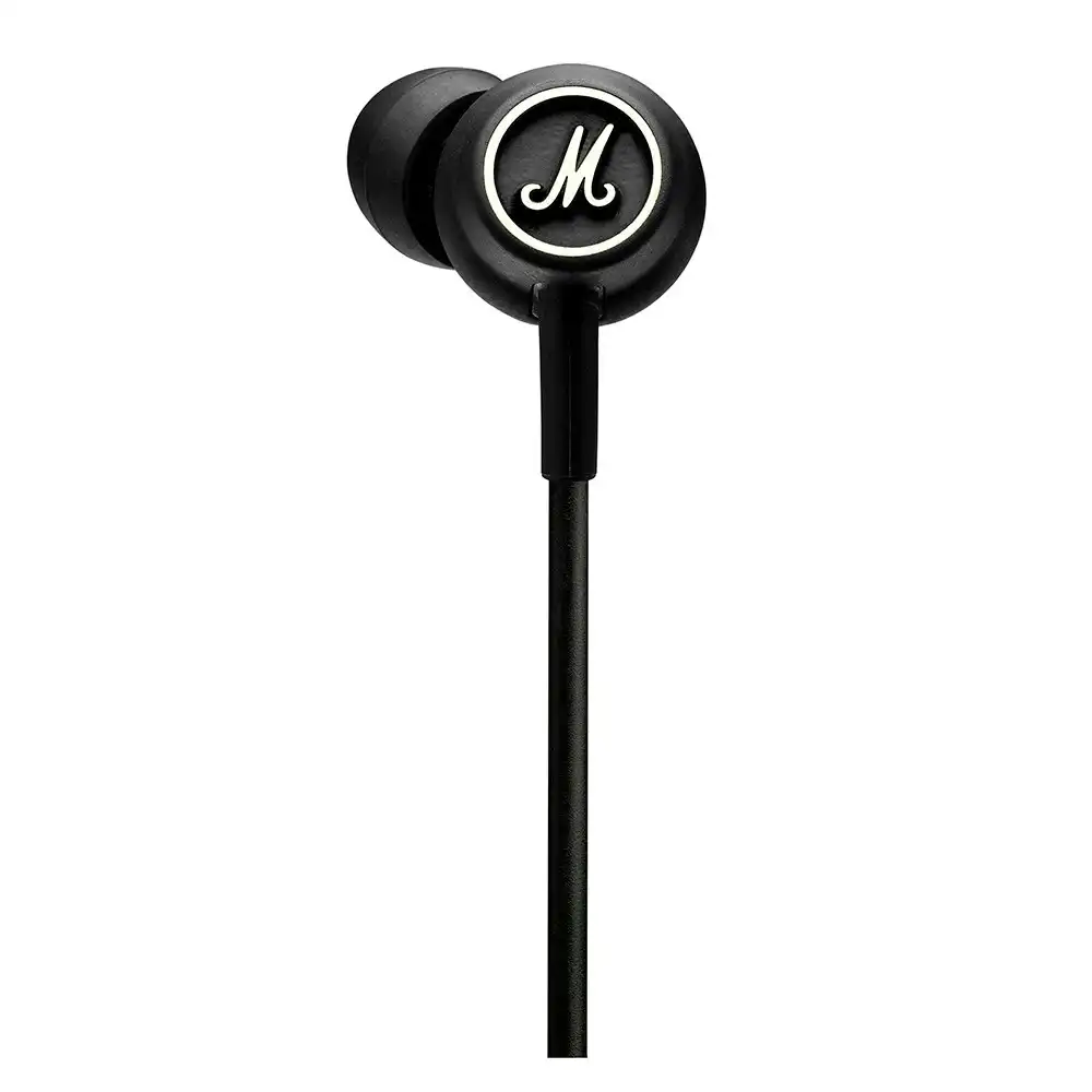 Marshall Mode Wired Tangle Free In-Ear Earphones w/3.5mm Input/Microphone BK/WHT