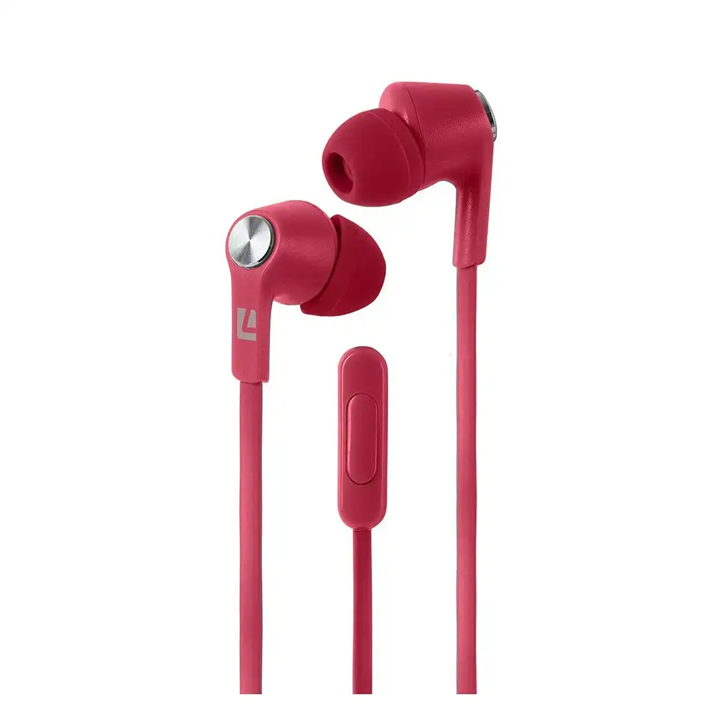 Liquid Ears Wired In-Ear Earphones/Headphones for Music/Calls w/ Mic/3.5mm Red