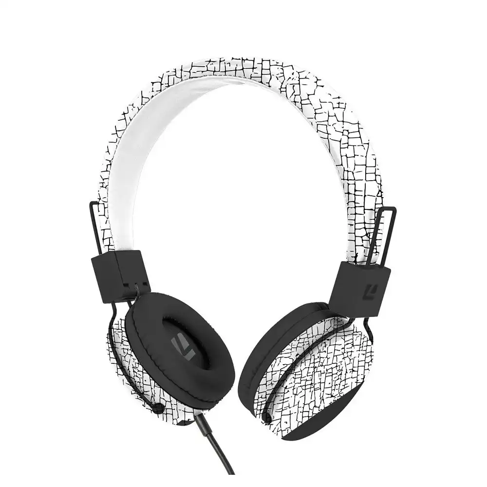 Liquid Ears Kids Volume Limited Headphones w/ Inline Mic/3.5mm Jack White 5y+