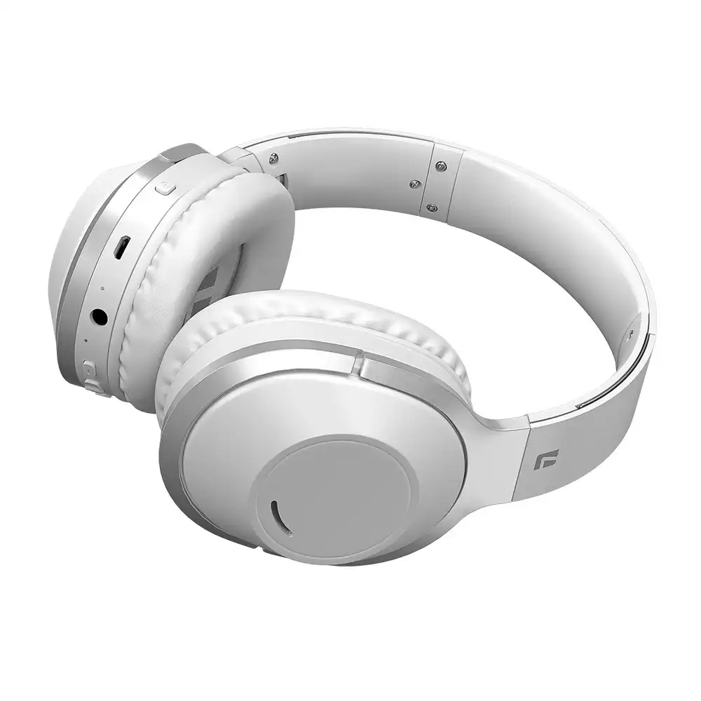 Liquid Ears Wireless/Bluetooth Over-Ear Foldable Headphones w/Built-In Mic White