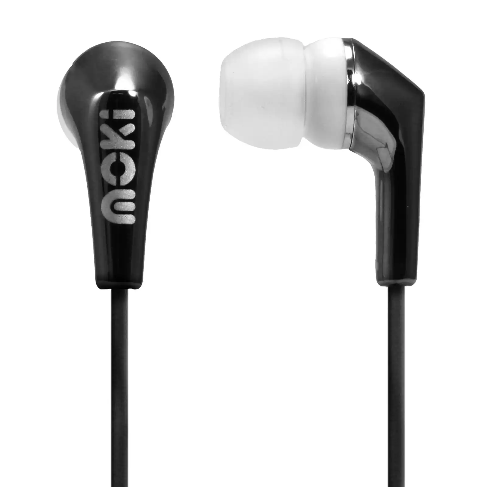 Moki Silicone Buds Metallics Headphones 3.5mm Earphone for iPhone/Android Black