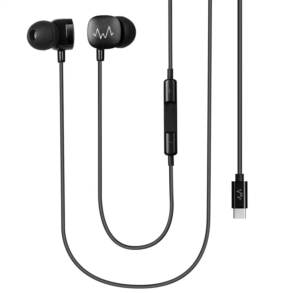 Wave Corded Earphones USB-C For Android Devices w/ Noise Reduction Microphone