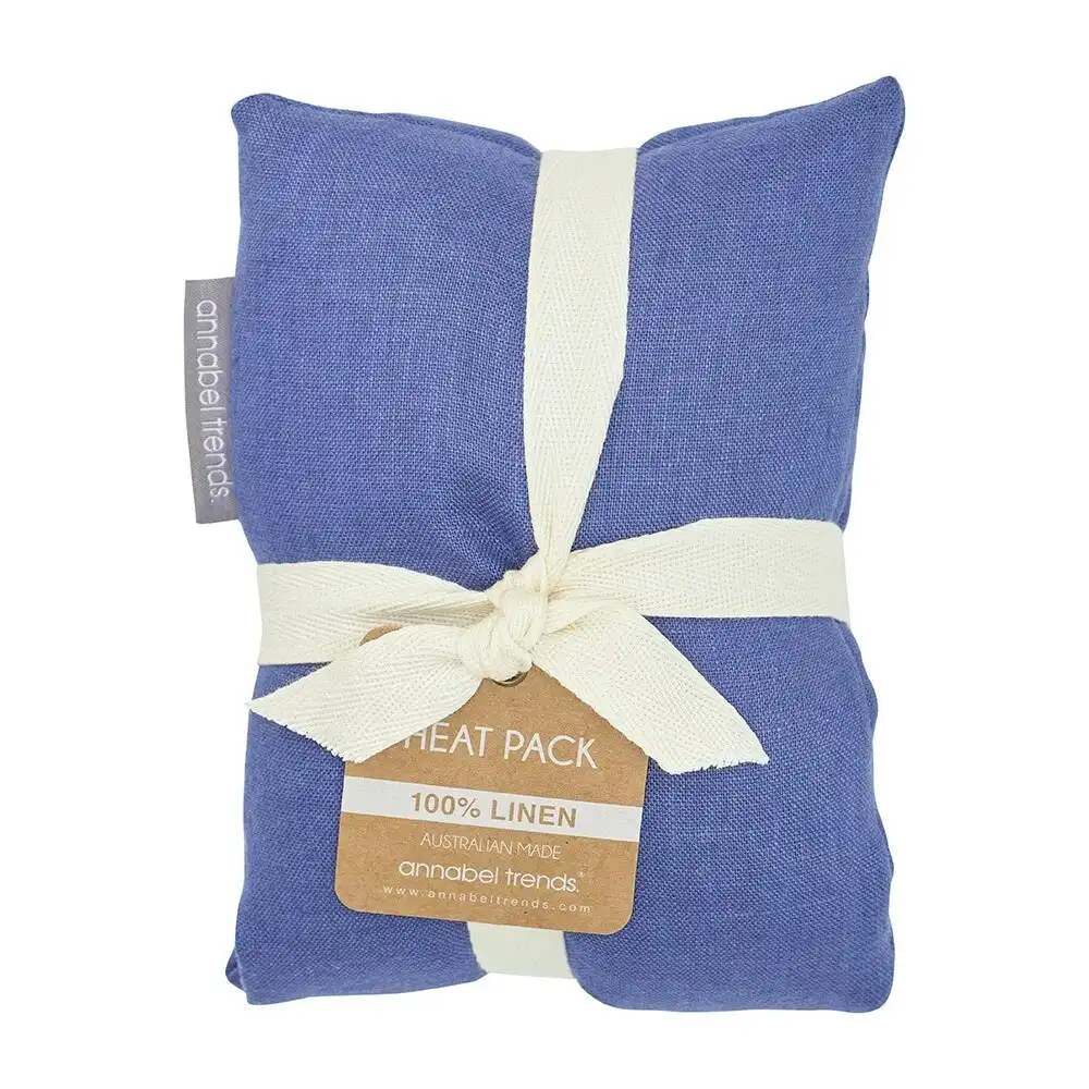Annabel Trends 40x15cm Linen Heat Pillow Rectangle Hot/Cold Pack Pacific Blue