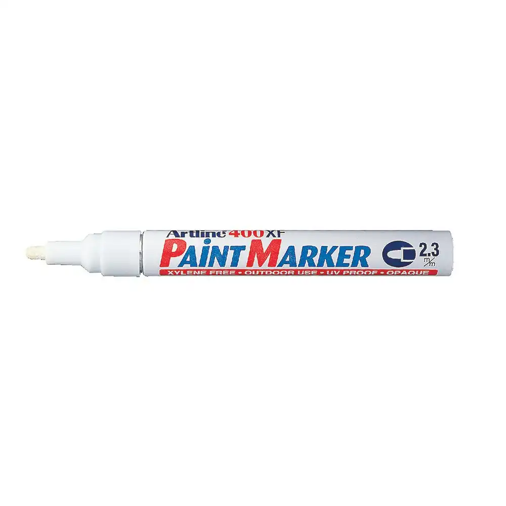 12PK Artline 400 Permanent Paint Marker 2.3mm Bullet Nib - White