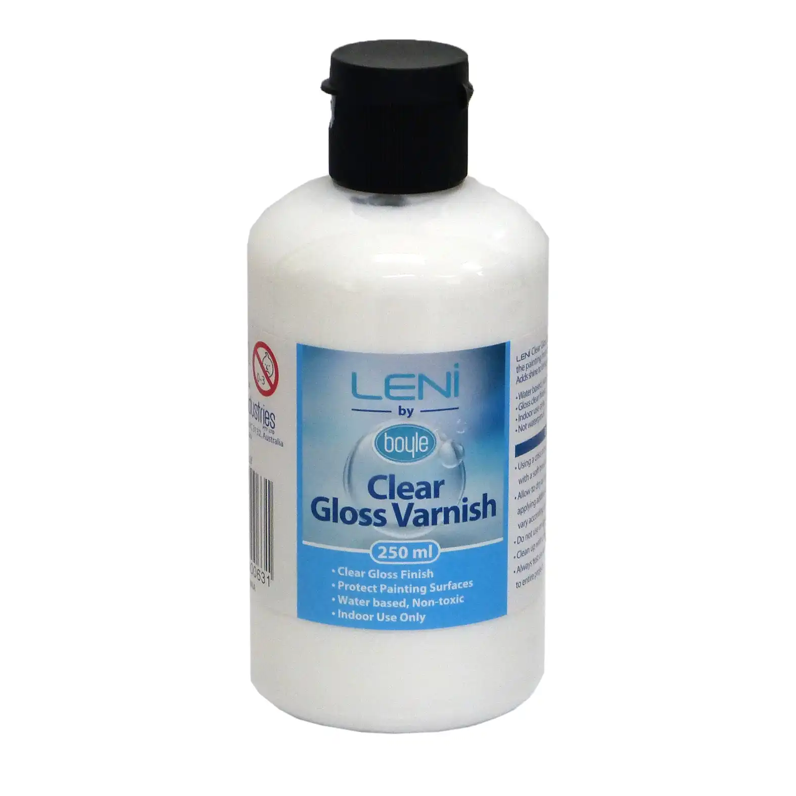 Boyle Leni 250ml Clear Gloss Varnish Anti-Yellowing/Dust/UV Non-Toxic Finish
