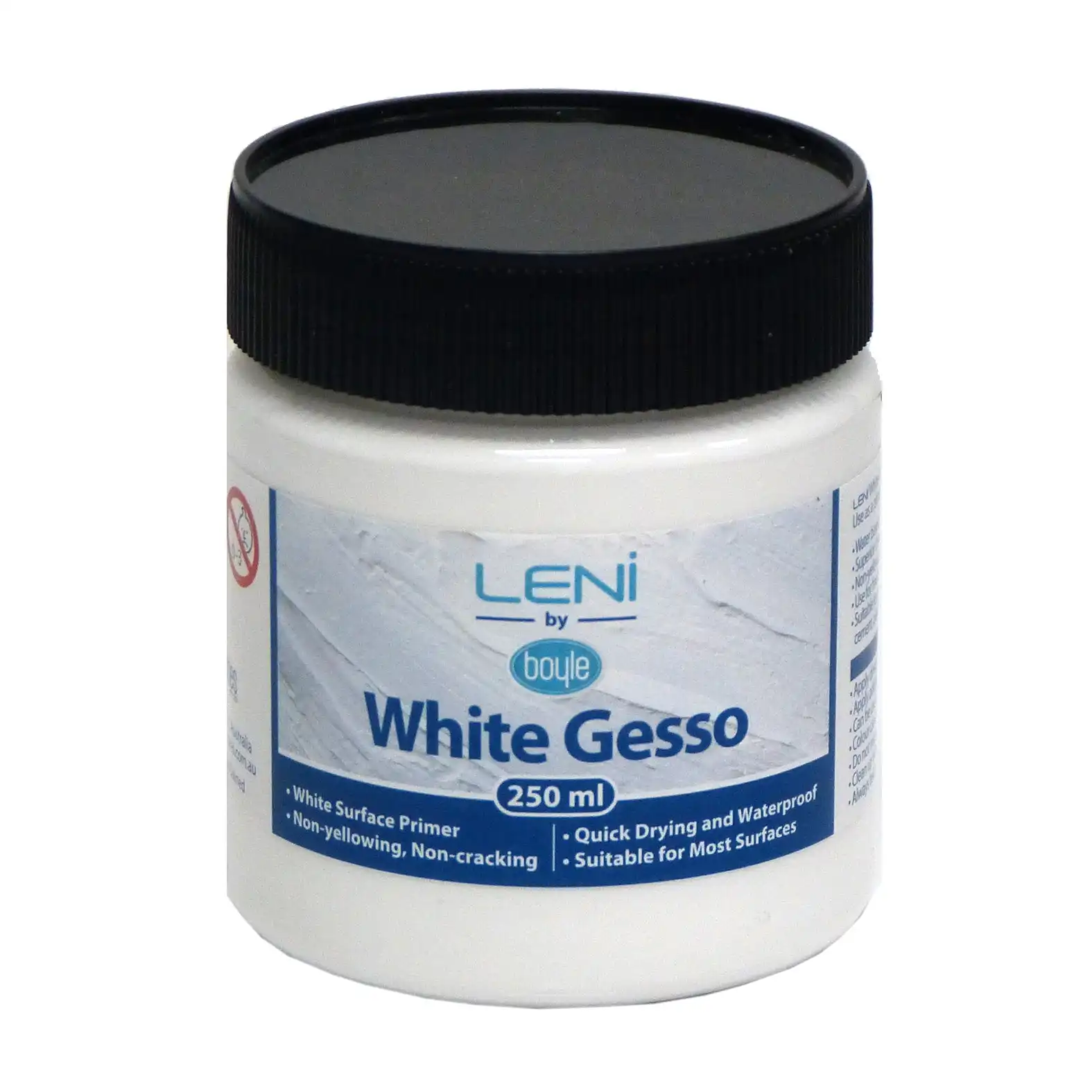 Boyle Leni Non-Toxic Quick Drying Waterproof White Gesso 250ml Surface Primer