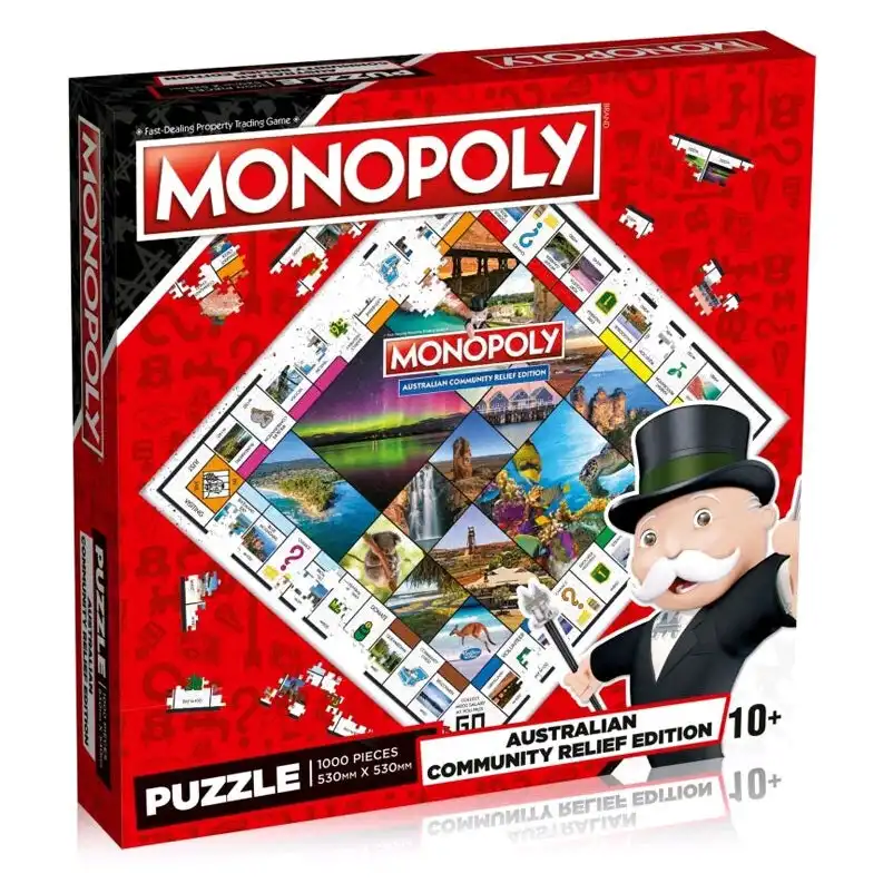 1000pc 53cm Monopoly Australian Community Relief Jigsaw Puzzle Family Game 10y+