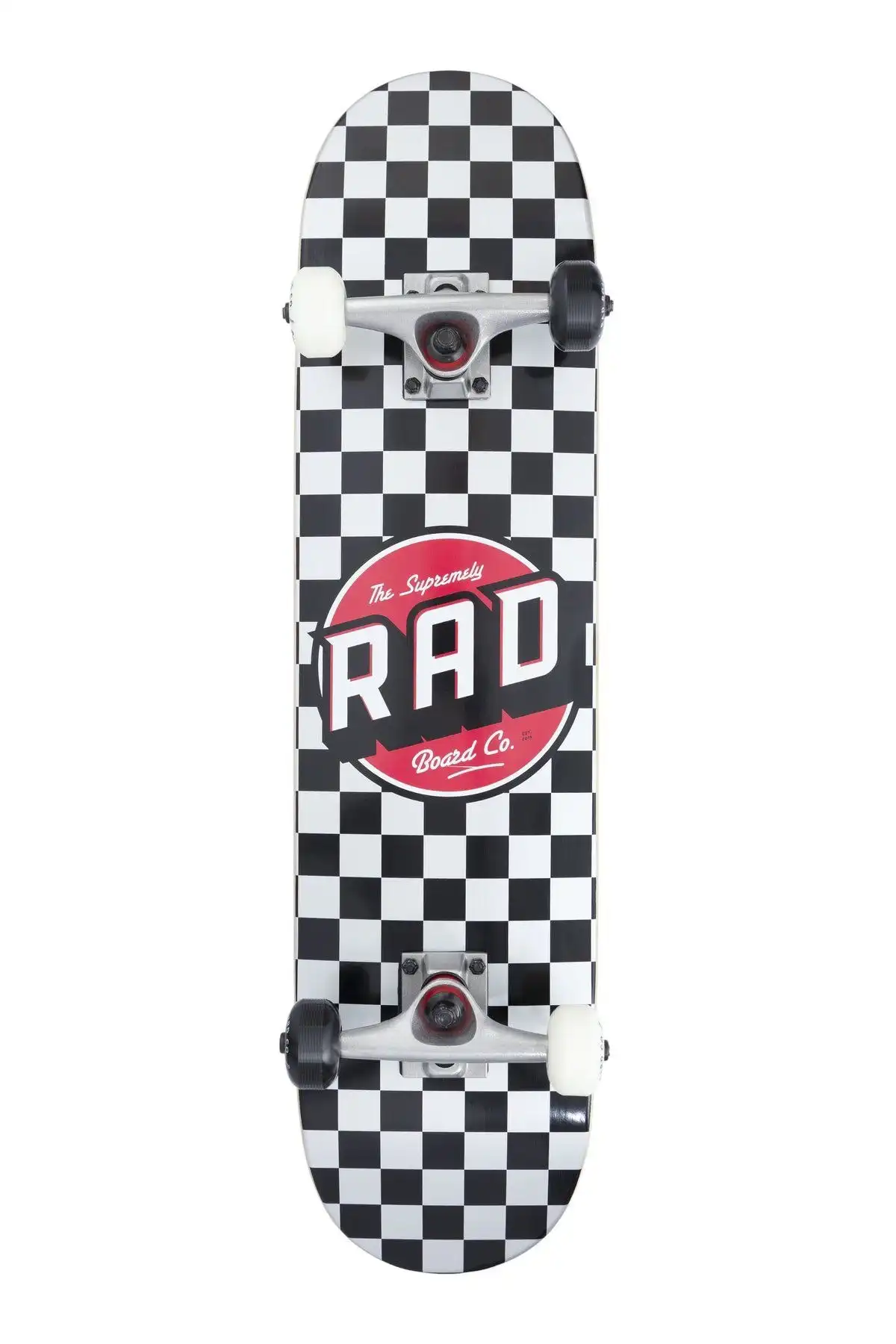 Rad Board Co Skateboard Crew Checkers Black/ White - 8"