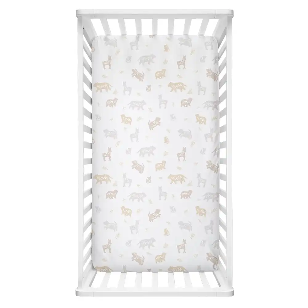 Living Textiles | Cot Fitted Sheet - Bosco Bear