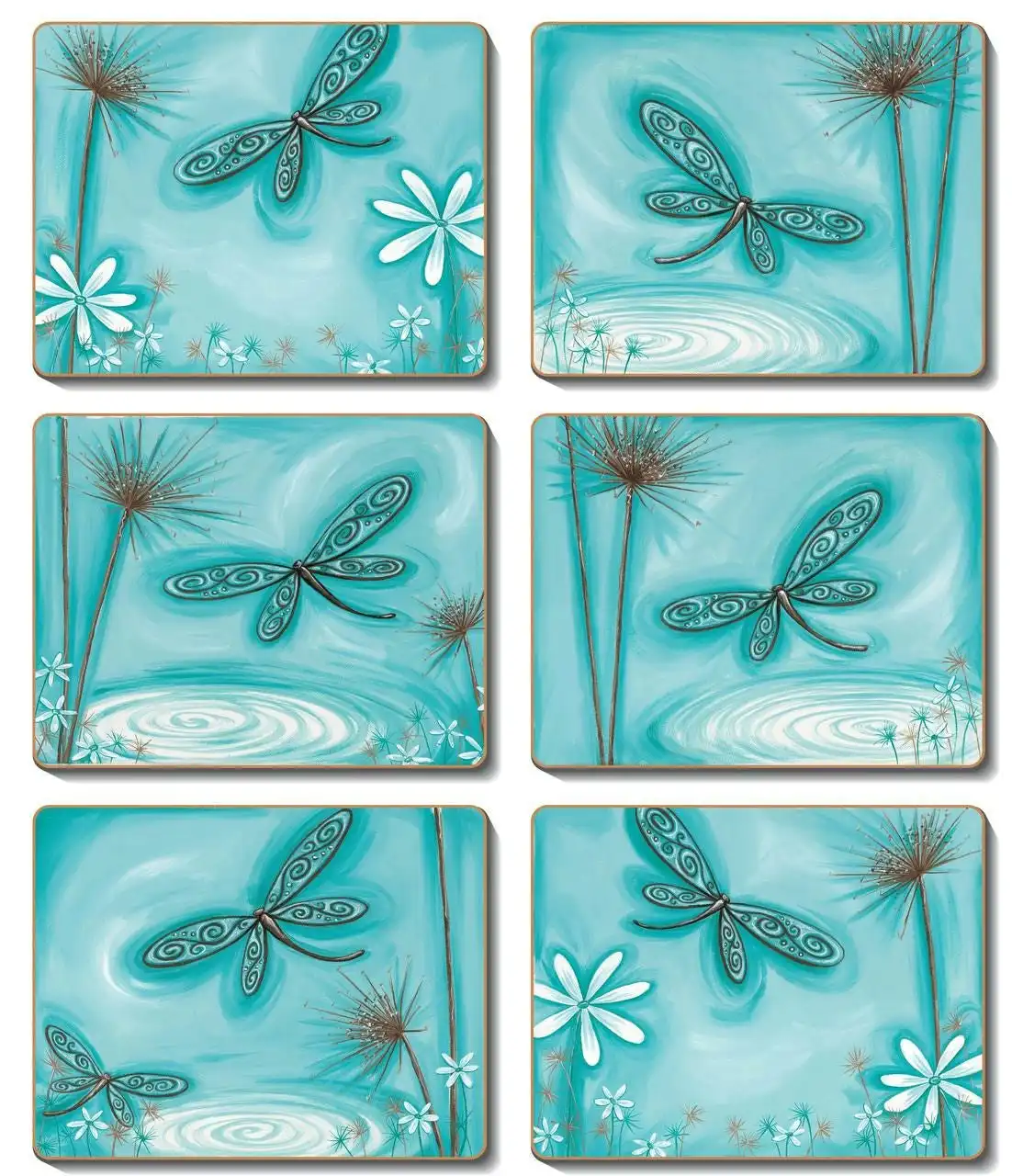 Cinnamon | Blue Dragonfly Placemats set 6