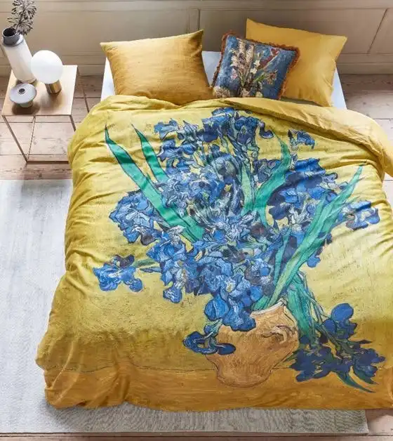 PIP Studio Irises Yellow Cotton Sateen Quilt Cover Set
