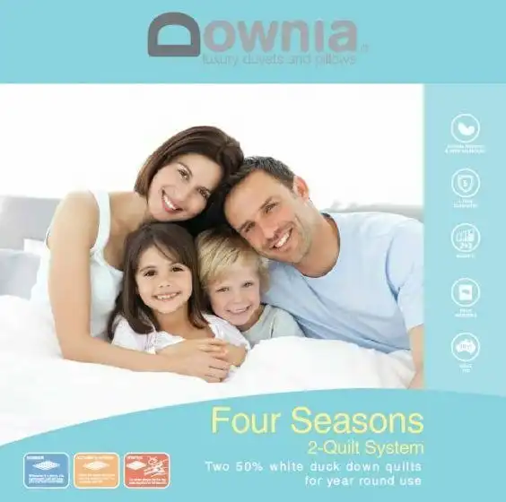Downia Four Seasons White Duck Down - 2 Quilt System