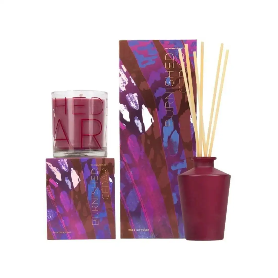 The Aromatherapy Co. SOL Home Fragrance Burnished Cedar Candle + Diffuser Set