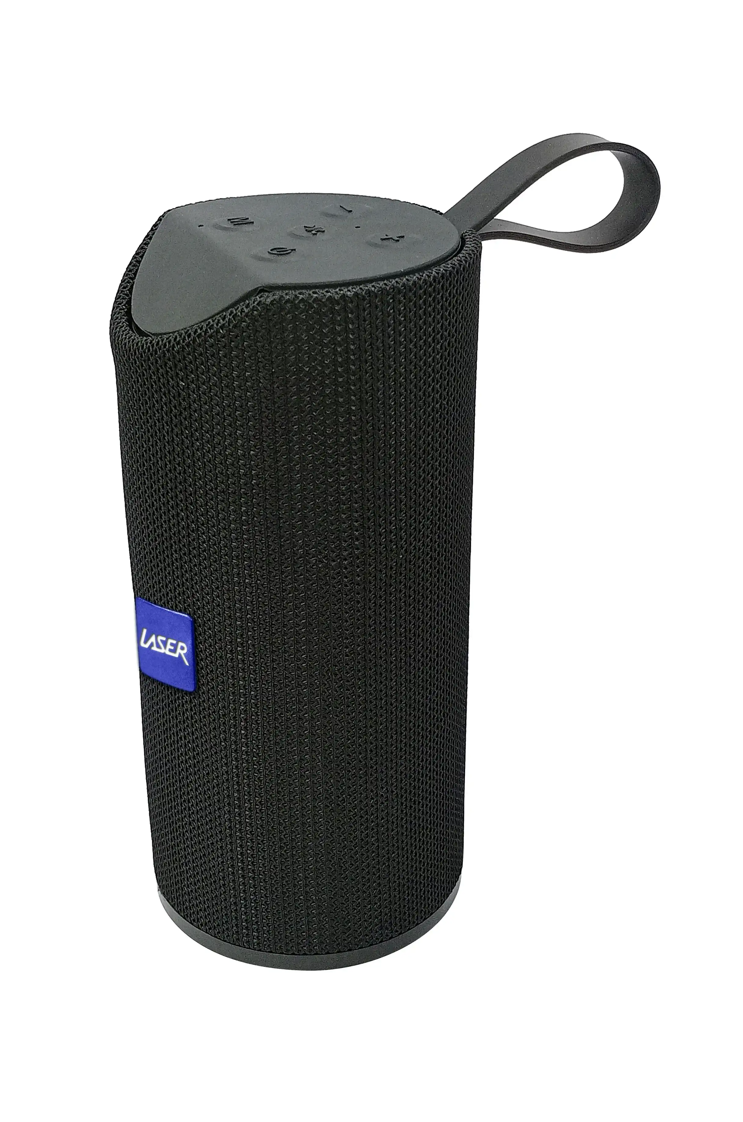 Laser Barrell Bluetooth FM AUX Mic Splashproof Speaker Black