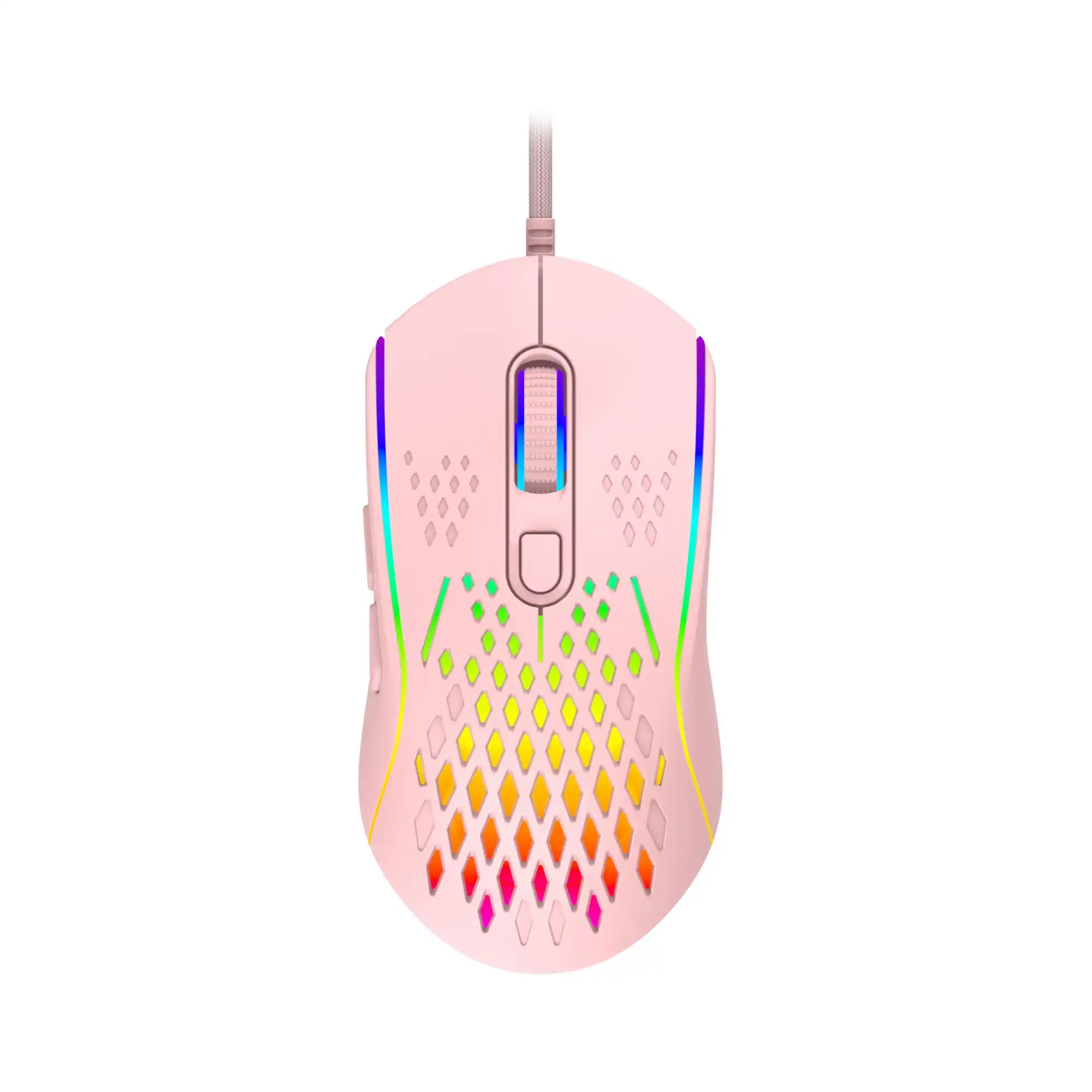 Laser Gaming Mouse USB Wired PC RGB Backlit Ergonomic 6 Buttons 12800 DPI Pink