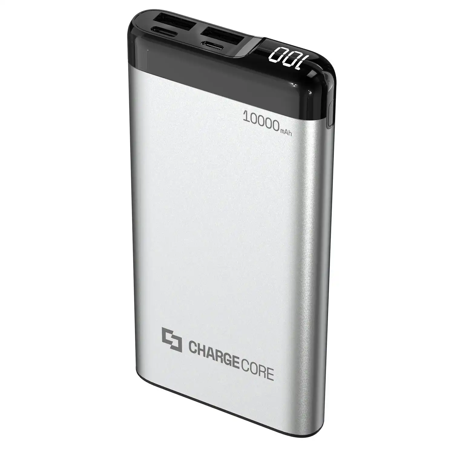 Power Bank 10000mAh USB-C USB A 18W PD Fast Charge Silver