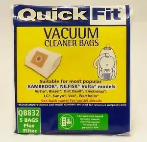 CleanUp by Quickfit CU 832 Replacement Vacuum Bags (5 Pack)