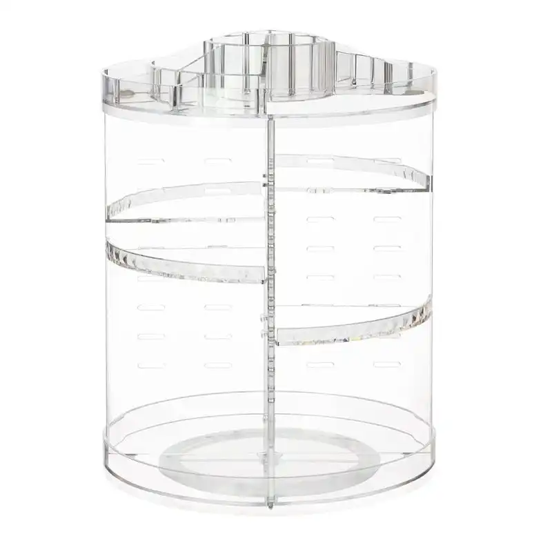 2 Sets of 360 Rotating Acrylic Makeup Organizer Clear Cosmetics Holder