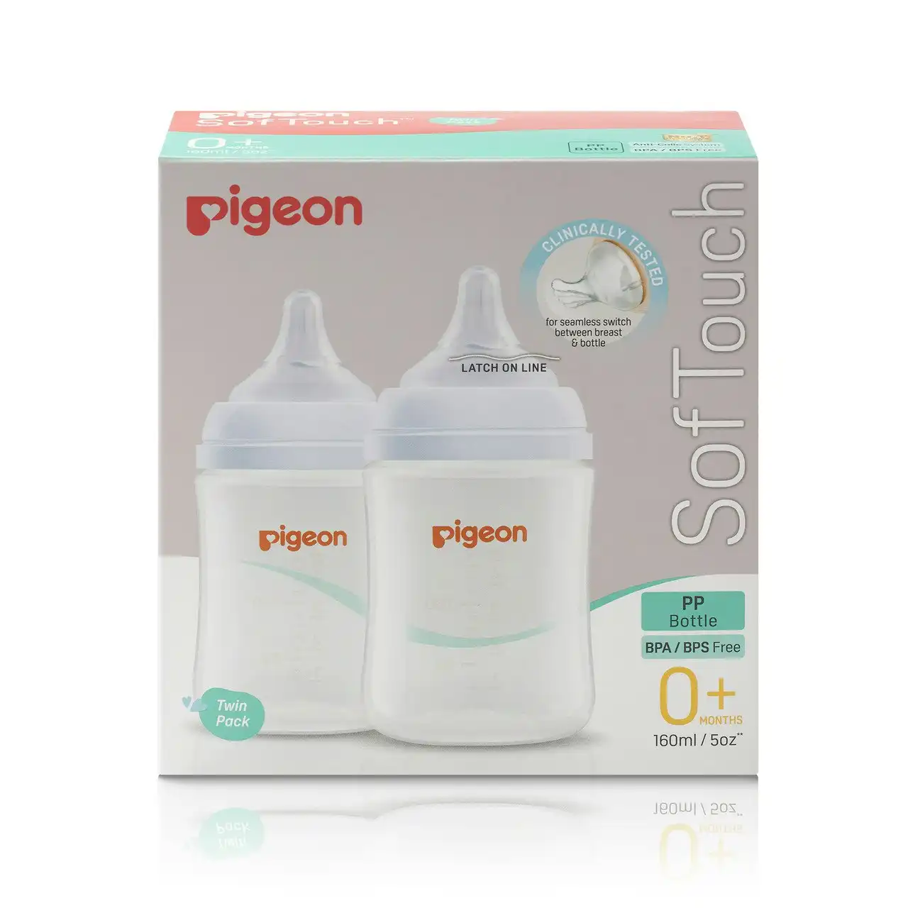 PIGEON Softouch Bottle PP Twin Pack 160ml