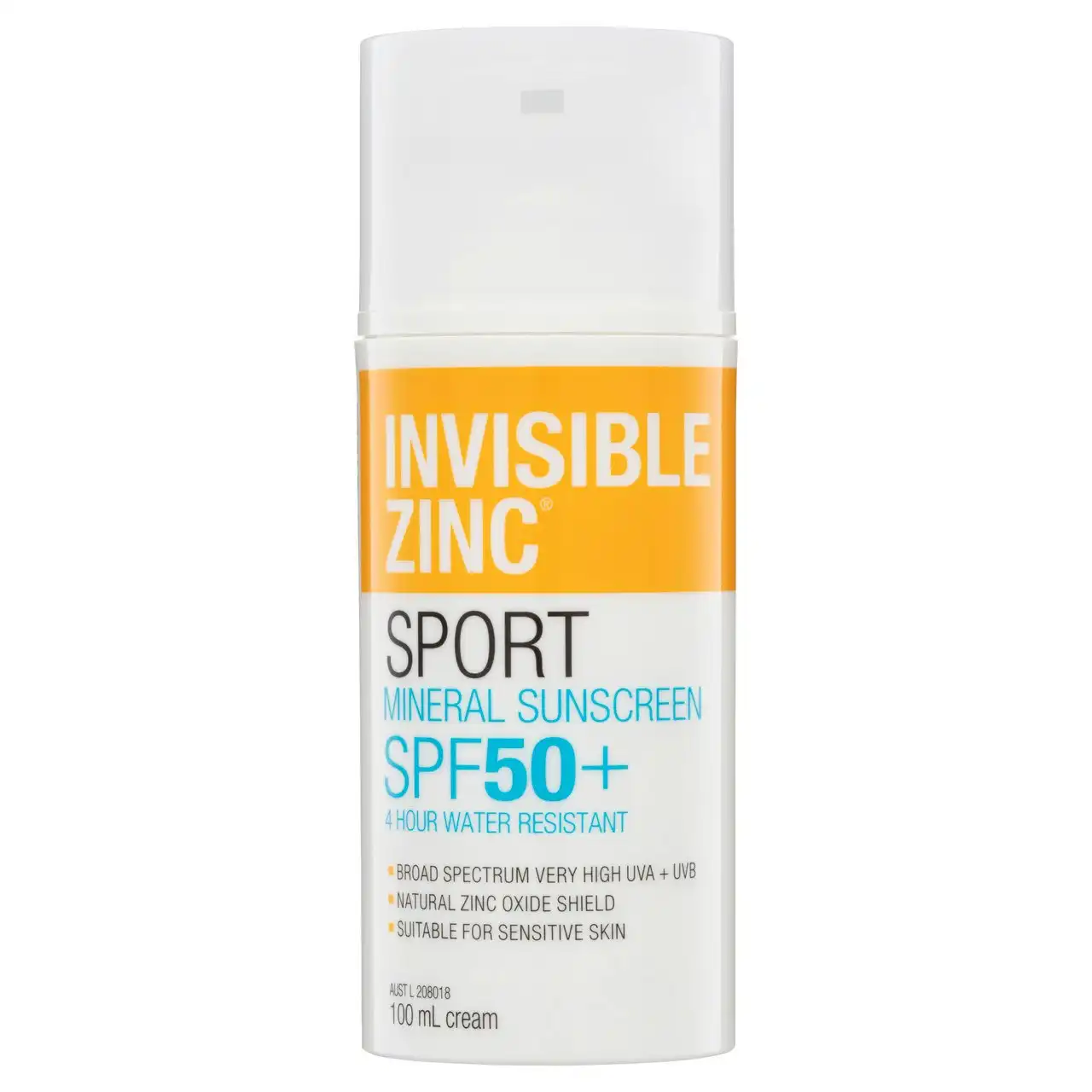 Invisible Zinc Sport Mineral Sunscreen SPF 50+ 100ml