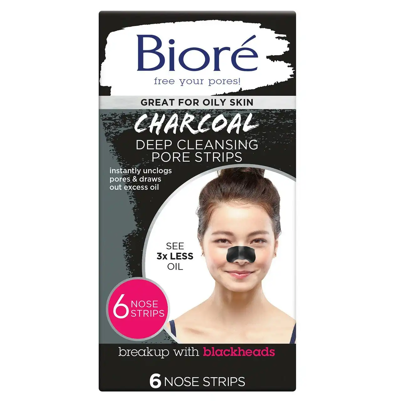 Biore Charcoal Deep Cleansing Pore Strips 6 Pack
